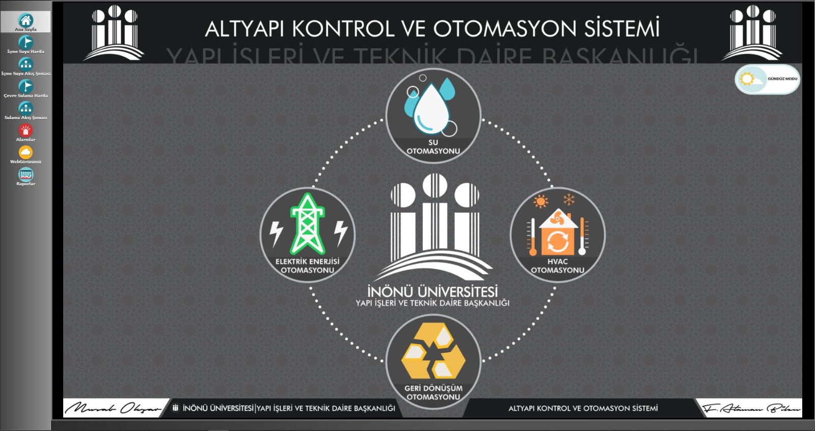 Malatya İnönü Üniversitesi Altyapı Kontrol ve Otomasyon Sistemi