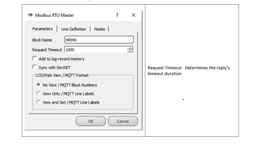 MODBUS RTU Master Custom Settings