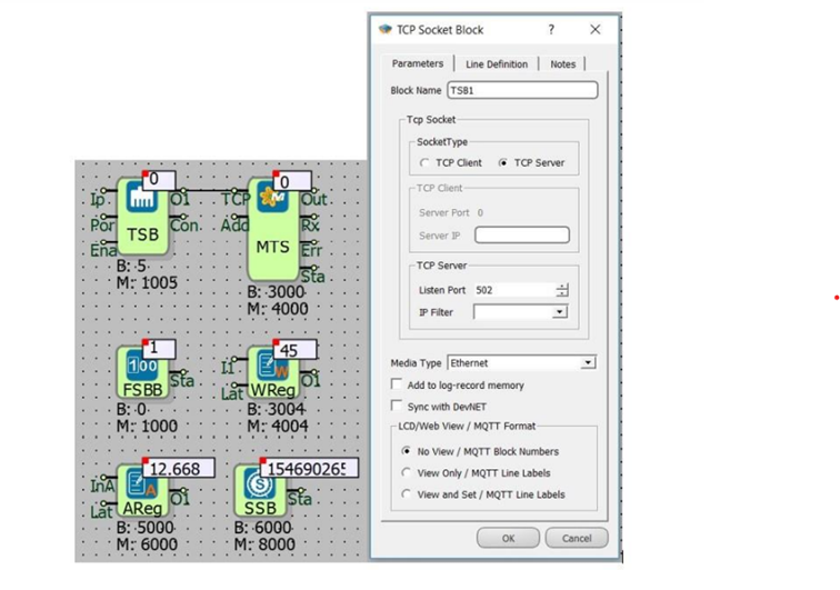 TCP slave Sample Application 7